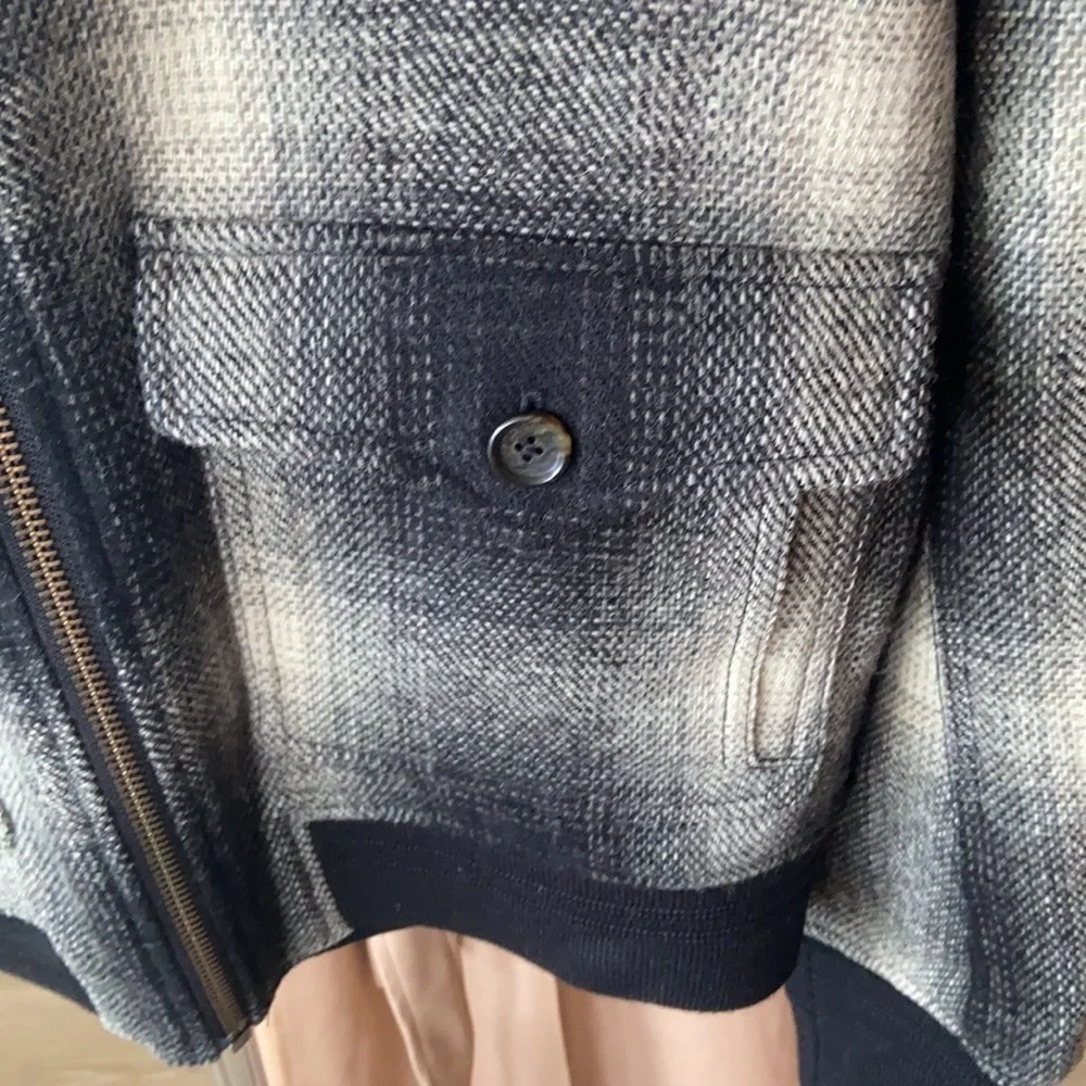 🔖L FRYE Dylan Shadow Plaid Bomber Jacket Coat